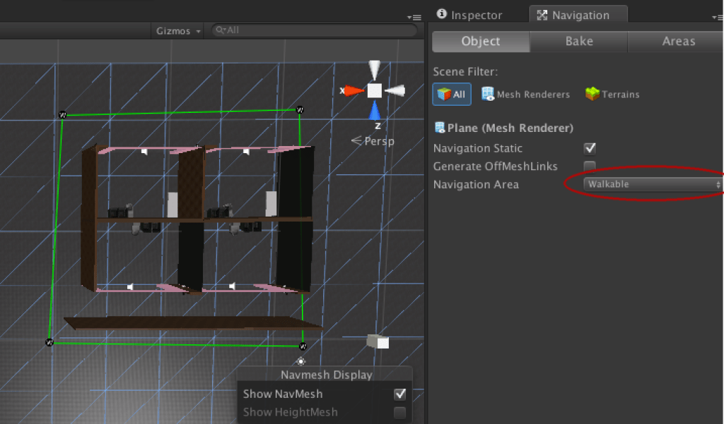 Marking the plain working as the ground as walkable.