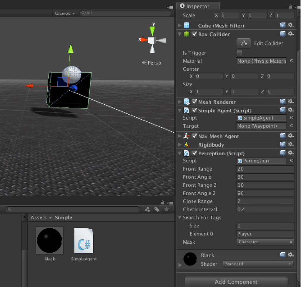 SimpleAgent with Perception component